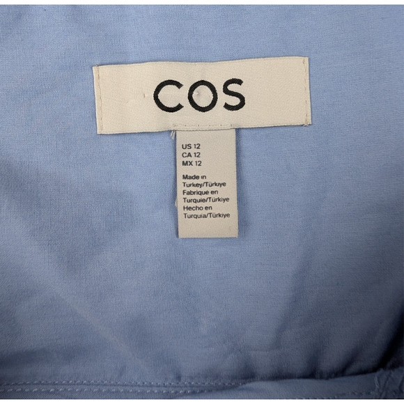 COS A Line Slip Dress Womens 12 Cotton Poplin Minimal Quiet Luxury Staple Preppy - Picture 5 of 10